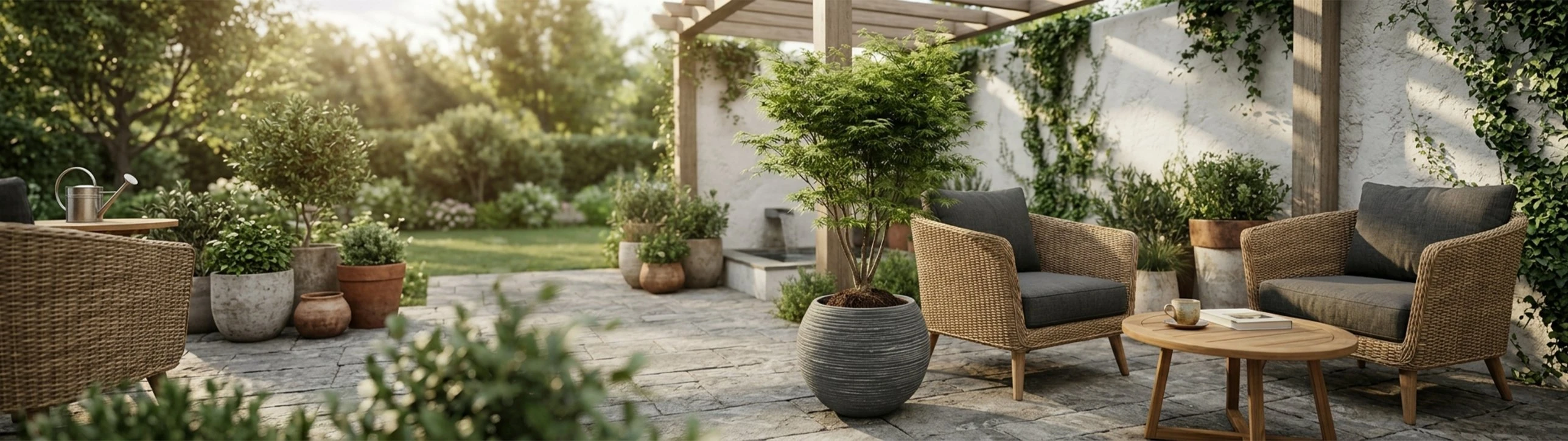 MOGRA fiberclay saksılar otel lobisinde
