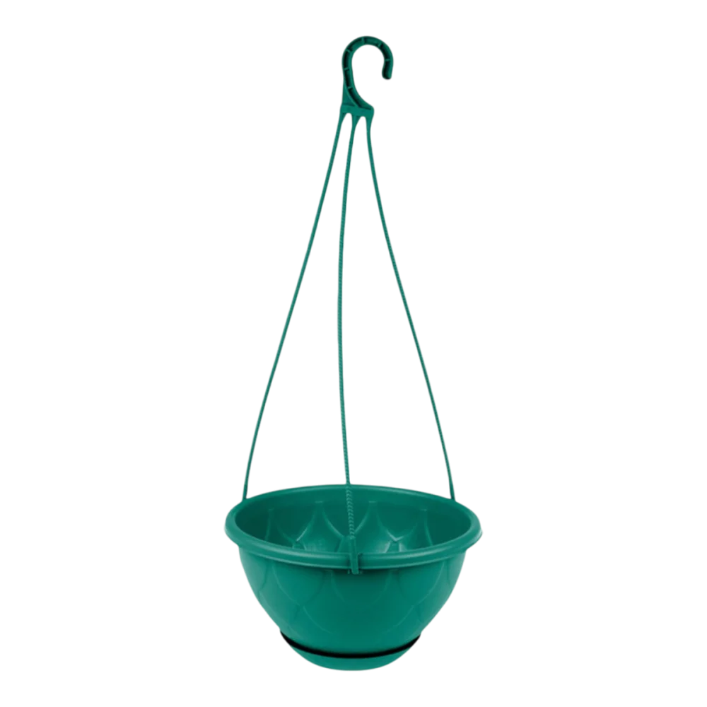Hanging Drop Macrame Planter Green