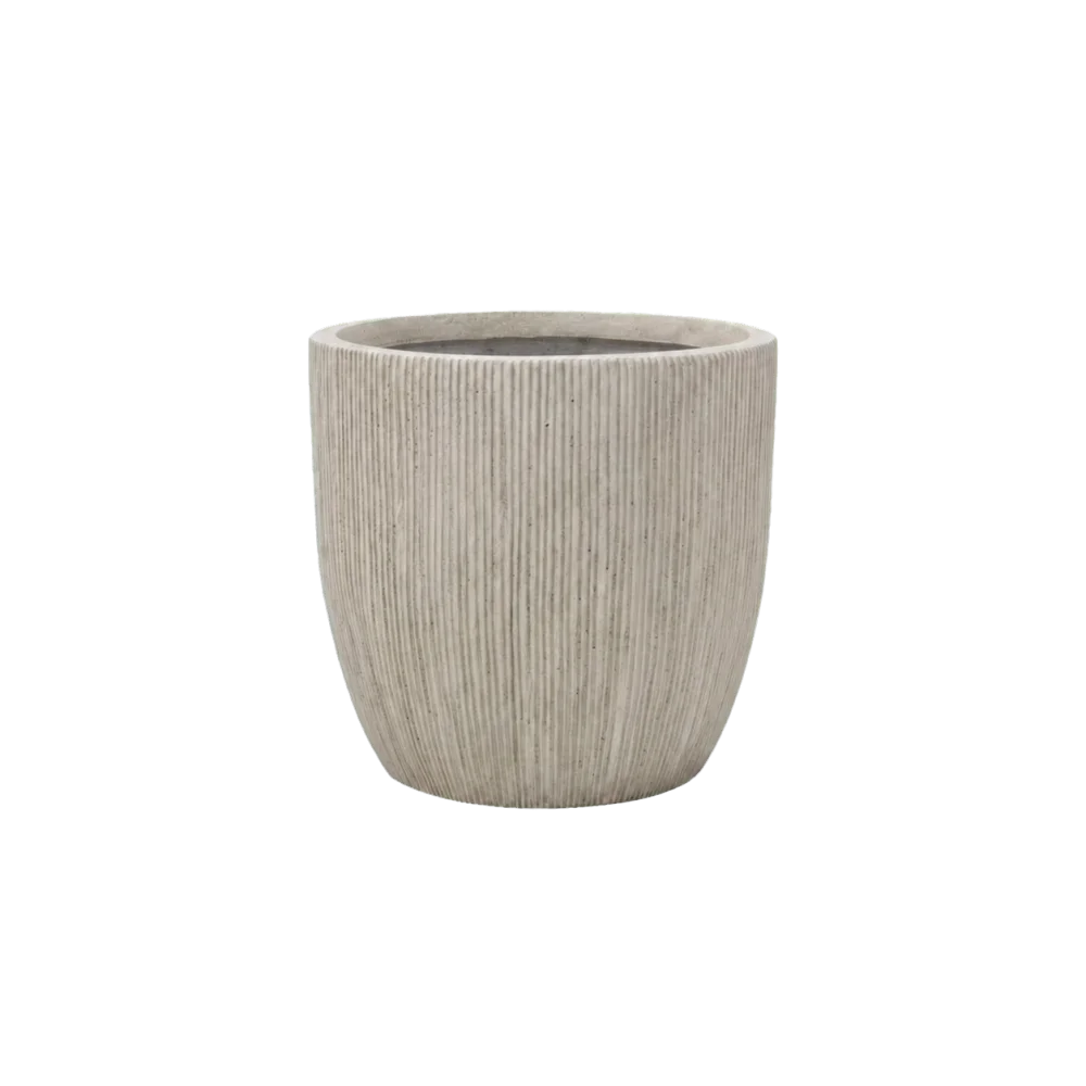 OVAL Fiberclay Saksı Bej