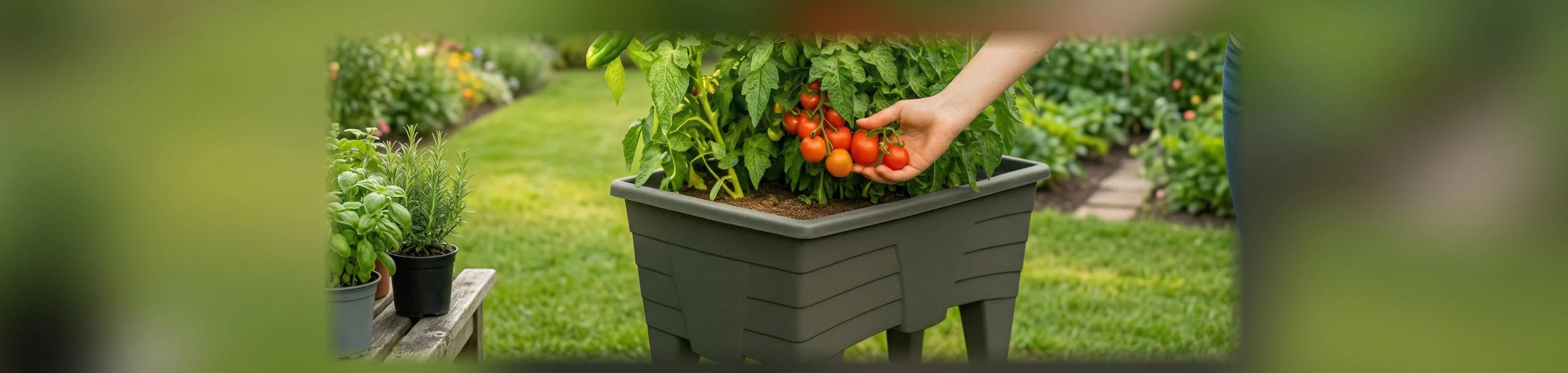 Garten-Pflanzgefäß mit Füßen 60 L