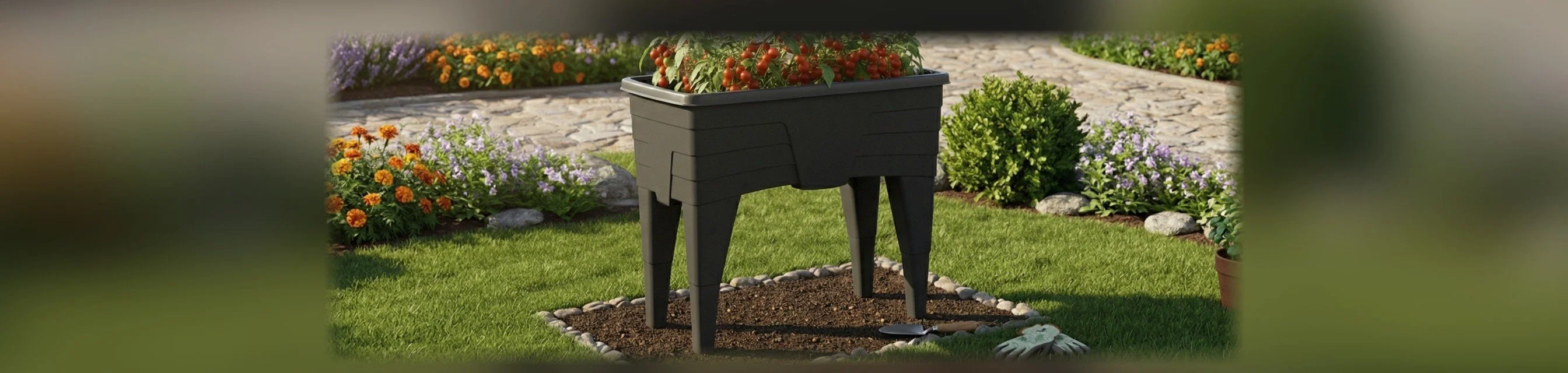 Garten-Pflanzgefäß mit Füßen 60 L